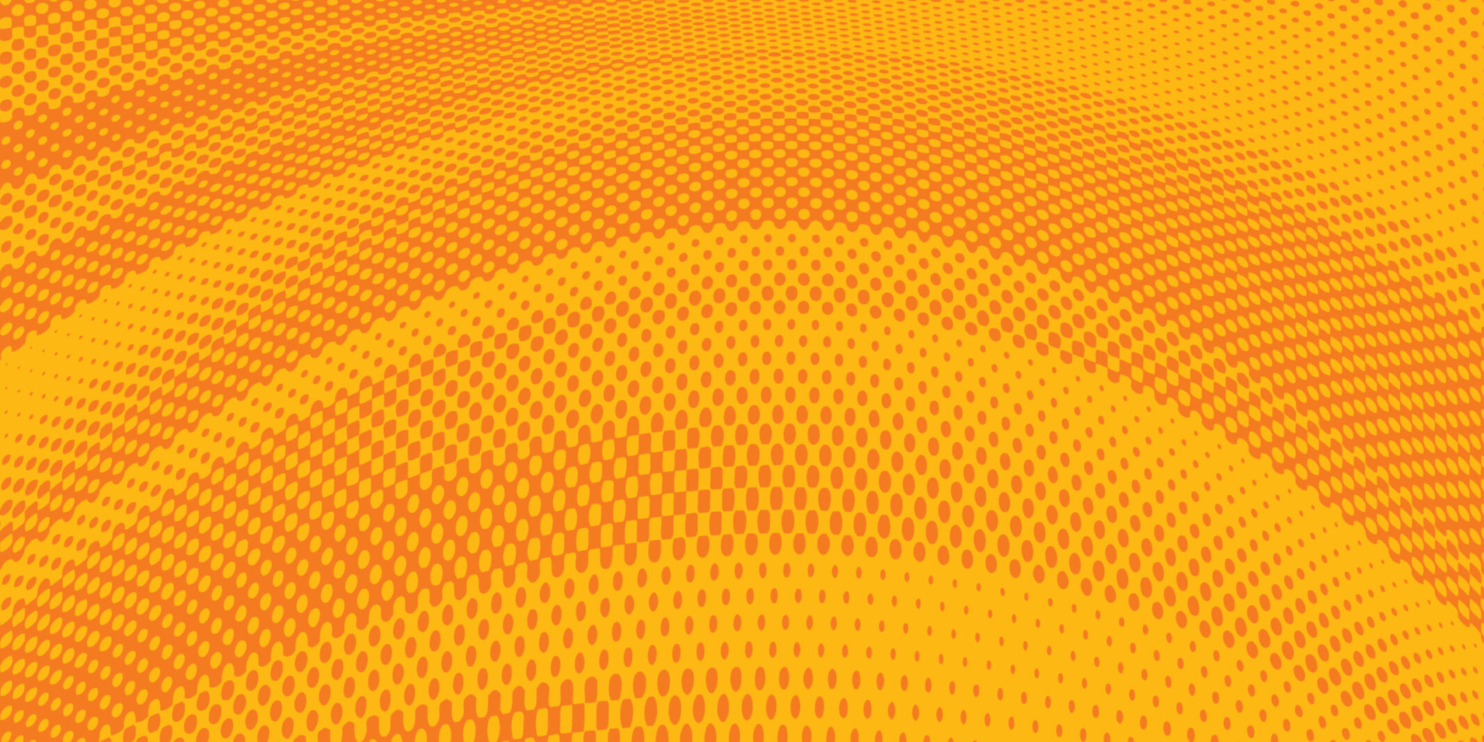 Abstract orange background with a pattern of small dots forming wave-like shapes